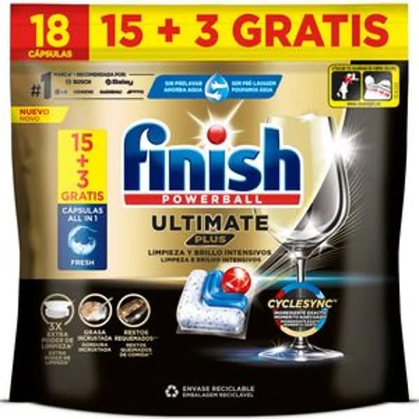 Lavavajillas máquina Ultimate plus 15+3 lavados - 29.7 ud - Imagen del producto en Findit