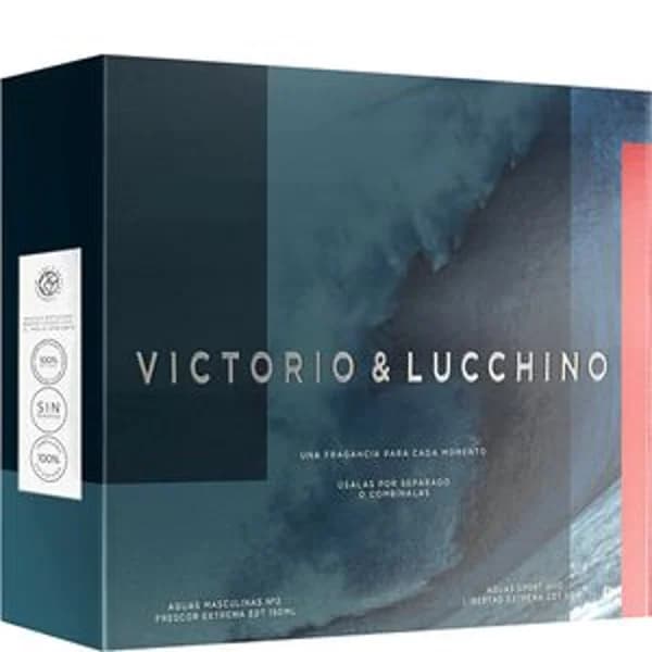 Estuche Victorio & Lucchino Aguas Masculinas nº 2 frescor extremo 150 ml y Aguas Sport nº 10 libertad extrema 30 ml. - 1 ud - Imagen del producto en Findit