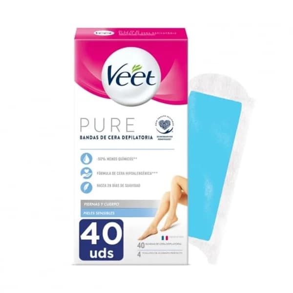 Bandas de cera depilatoria corporal Pure Veet 40 ud. - 1 ud - Imagen del producto en Findit