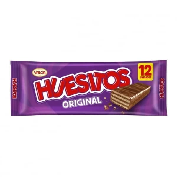 Barrita de barquillo cubierta de chocolate Huesitos Valor 12 ud. - 0.24 kg - Imagen del producto en Findit