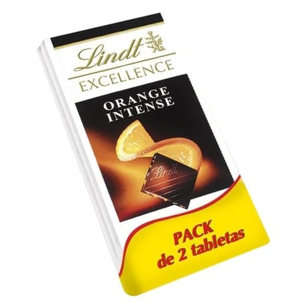 Chocolate negro intenso con naranja Lindt Excellence pack de 2 tabletas de 100 g. - 0.2 kg - Imagen del producto en Findit