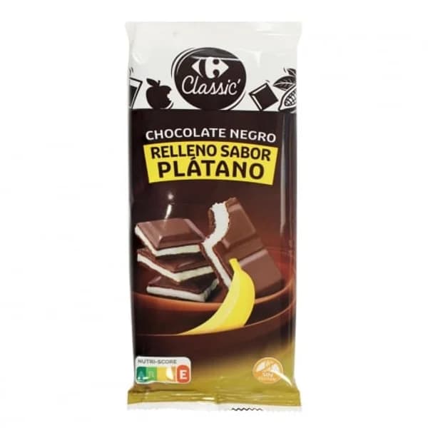 Chocolate negro relleno de plátano Carrefour sin gluten 100 g. - 0.1 kg - Imagen del producto en Findit