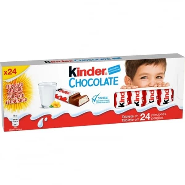 Barritas de chocolate con leche Kinder sin gluten 24 ud. - 0.3 kg - Imagen del producto en Findit
