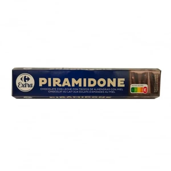 Chocolate con leche con trozos de almendras con miel Piramidone Carrefour Extra 100 g. - 0.1 kg - Imagen del producto en Findit