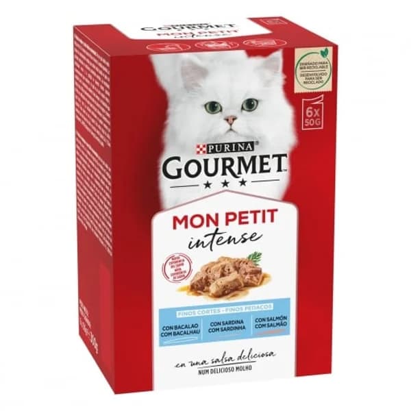 Comida húmeda selección de pescados para gato adulto Gourmet Mon Petit 6x50 g. - 0.3 kg - Imagen del producto en Findit