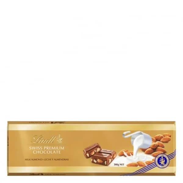 Chocolate suizo con leche y almendras enteras premium Lindt 300 g. - 0.3 kg - Imagen del producto en Findit