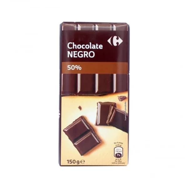 Chocolate negro 50% Carrefour sin gluten 150 g. - 0.15 kg - Imagen del producto en Findit