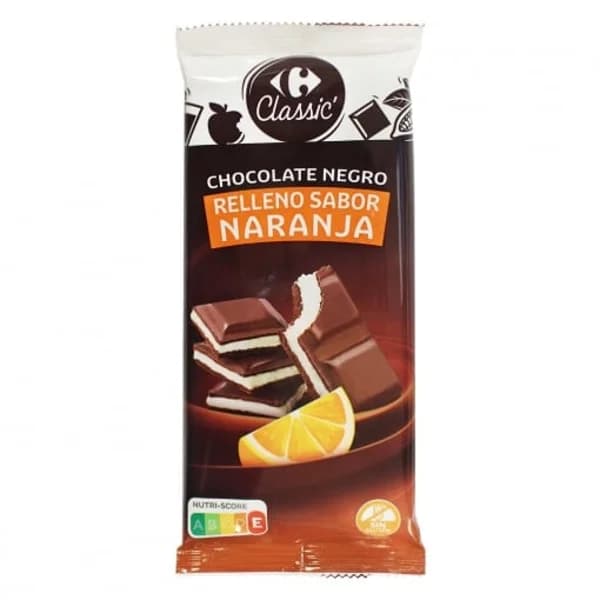 Chocolate negro relleno de naranja Carrefour Classic sin gluten 100 g. - 0.1 kg - Imagen del producto en Findit