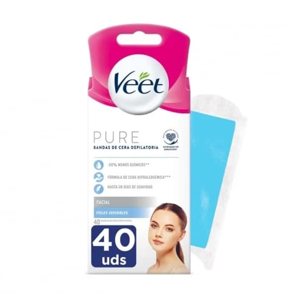 Bandas de cera depilatorias faciales Pure Veet 40 ud. - 1 ud - Imagen del producto en Findit