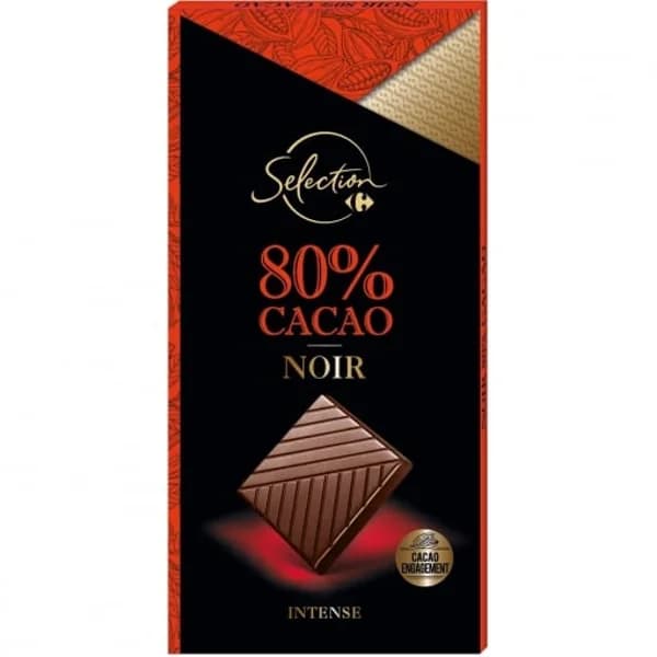 Chocolate negro 80% cacao Selección Carrefour 80 g. - 0.08 kg - Imagen del producto en Findit