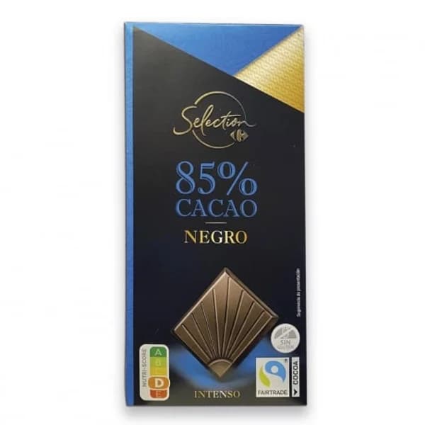 Chocolate negro intenso 85% cacao Selection Carrefour sin gluten 100 g. - 0.1 kg - Imagen del producto en Findit