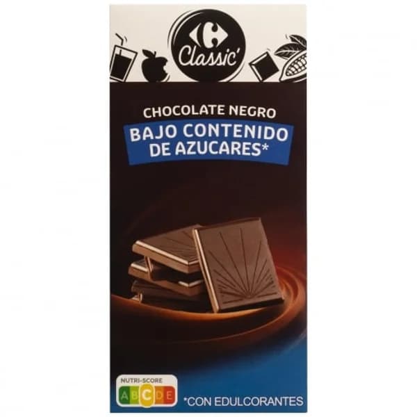 Chocolate sin azúcar añadido Classic Carrefour 100 g. - 1 ud - Imagen del producto en Findit