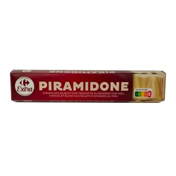 Chocolate blanco con trozos de almendras con miel Piramidone Carrefour Extra 100 g. - 0.1 kg - Imagen del producto en Findit