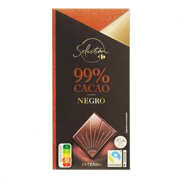 Chocolate negro 99% Selección Carrefour sin gluten 100 g. - 0.1 kg - Imagen del producto en Findit