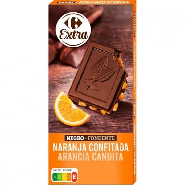 Chocolate negro con naranja confitada Carrefour Extra 200 g. - 0.2 kg - Imagen del producto en Findit
