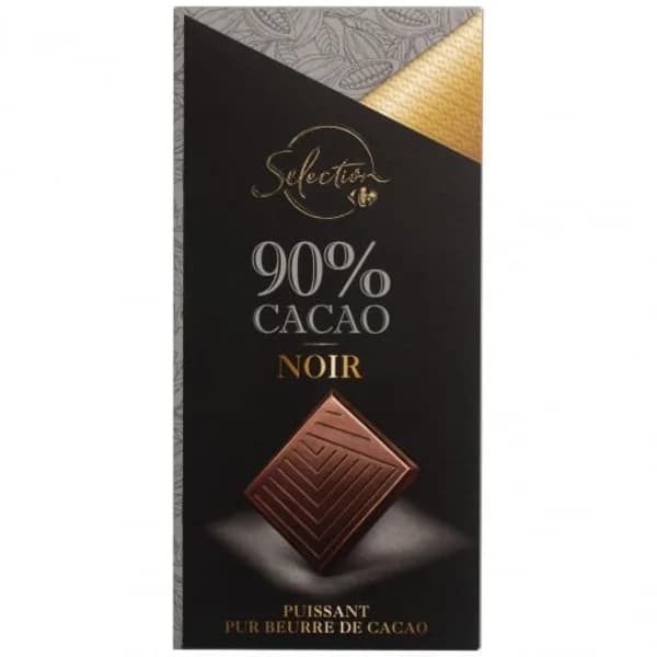 Chocolate negro 90% Selection Carrefour 80 g. - 0.08 kg - Imagen del producto en Findit