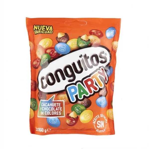 Cacahuetes recubiertos de chocolate de colores Conguitos sin gluten y sin acete de palma doy pack 168 g. - 0.17 kg - Imagen del producto en Findit