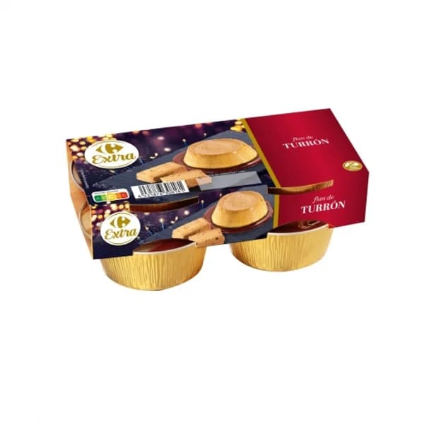 Flan de turrón Carrefour sin gluten pack de 4 unidades de 100 g. - 1 ud - Imagen del producto en Findit