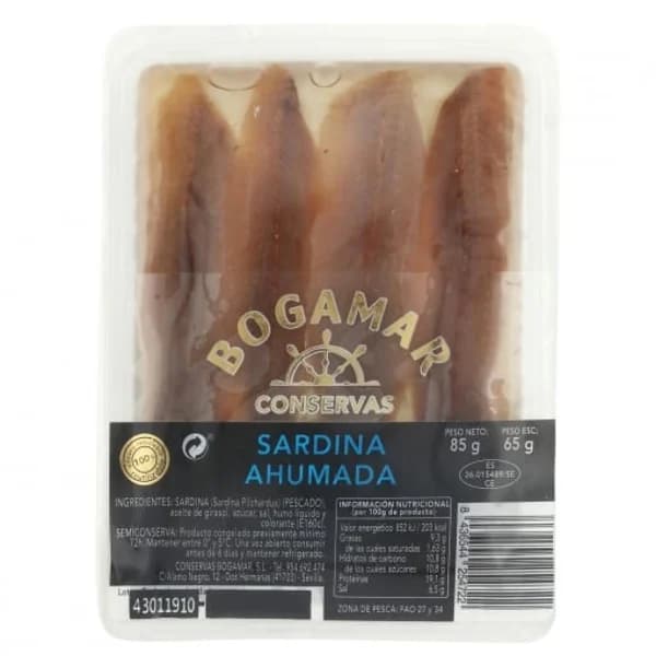 Sardina ahumada Bogamar 65 g - 0.06 kg - Imagen del producto en Findit