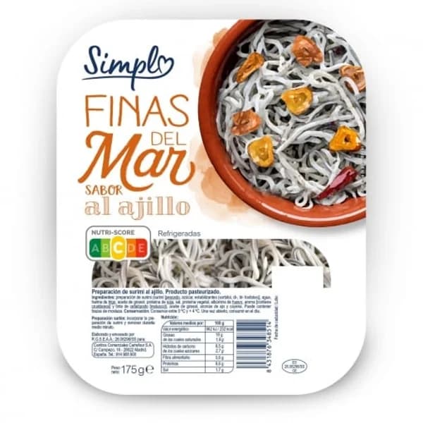 Finas de Mar sabor al ajillo Simply 175 g - 0.18 kg - Imagen del producto en Findit