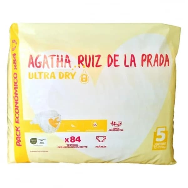 Pañales Agatha Ruiz de la Prada Ultra Dry Talla 5 (12-20 kg) 84 ud. Exclusivo Carrefour - 84.62 ud - Imagen del producto en Findit