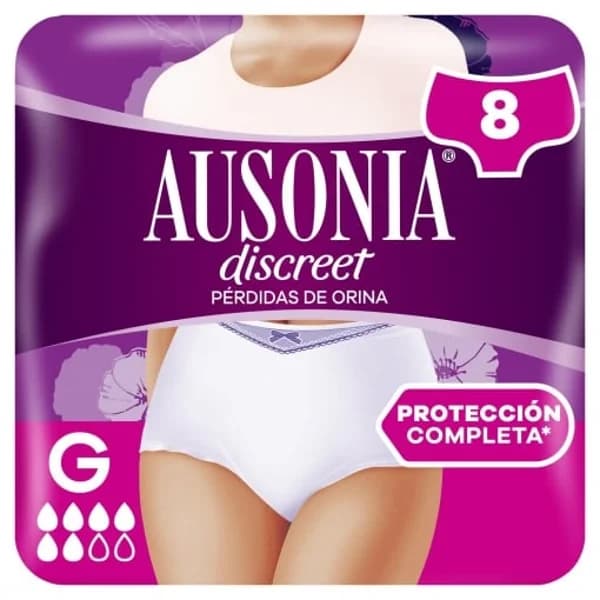 Braguitas para incontinencia de orina extra seguridad plus talla L Discreet Ausonia 8 ud. - 1 ud - Imagen del producto en Findit