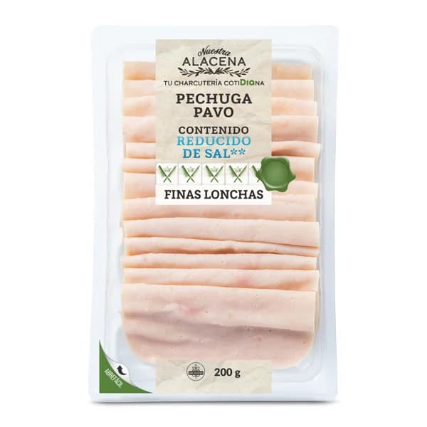 Pechuga de pavo bajo en sal Nuestra Alacena de Dia sobre 200 g - 0.2 kg - Imagen del producto en Findit
