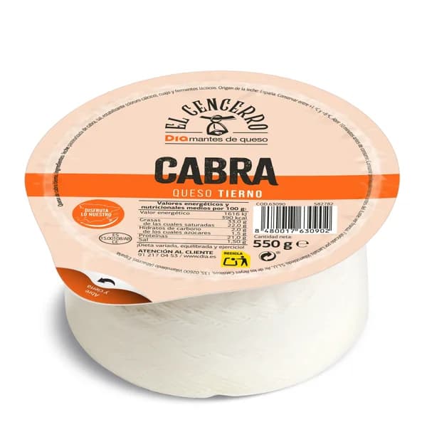 Queso tierno de cabra El Cencerro de Dia bandeja 550 g - 1 ud - Imagen del producto en Findit