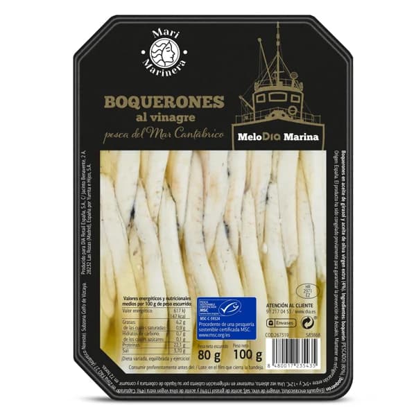 Boquerones al vinagre MSC Mari Marinera de Dia bandeja 80 g - 0.08 kg - Imagen del producto en Findit