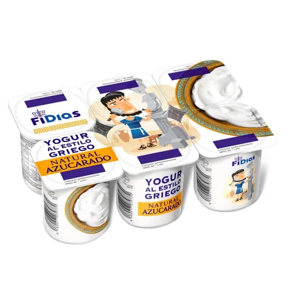 Yogur griego natural azucarado Fidias de Dia pack 6 x 125 g - 1 ud - Imagen del producto en Findit