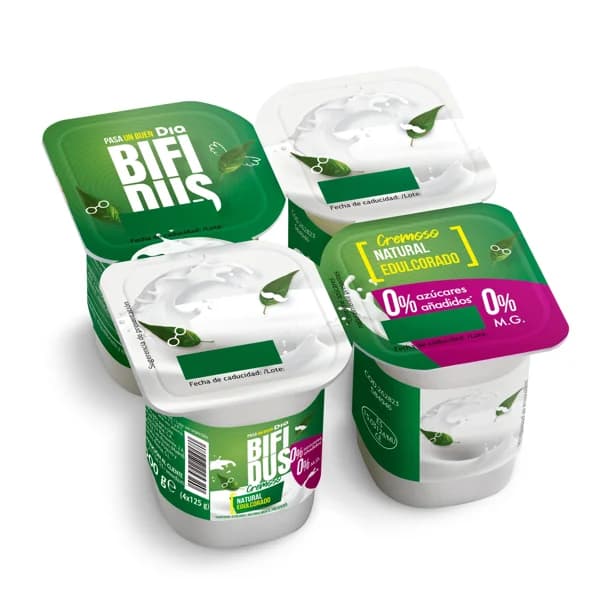 Cremoso natural desnatado edulcorado Bífidus Dia pack 4 x 125 g - 1 ud - Imagen del producto en Findit