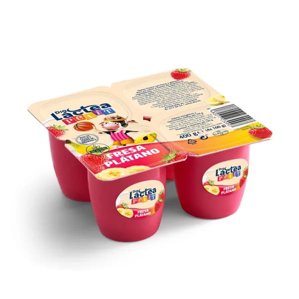 Petit de fresa y plátano Dia Láctea pack 4 x 100 g - 0.4 kg - Imagen del producto en Findit