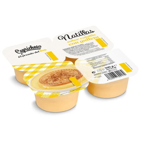 Natillas de vainilla con galleta Caprichoso Dia pack 4 x 125 g - 1 ud - Imagen del producto en Findit