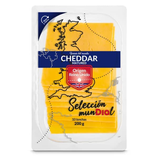Queso cheddar Selección Mundial de Dia sobre 200 g - 1 ud - Imagen del producto en Findit