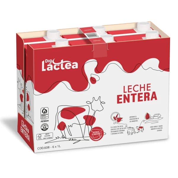 Leche entera Dia Láctea brik 6 x 1 l - 6 l - Imagen del producto en Findit