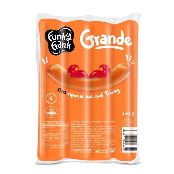 Salchichas cocidas súper Funky Frank de Dia bolsa 350 g - 0.33 kg - Imagen del producto en Findit