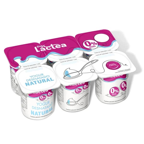 Yogur natural desnatado Dia Láctea pack 6 x 125 g - 0.75 kg - Imagen del producto en Findit