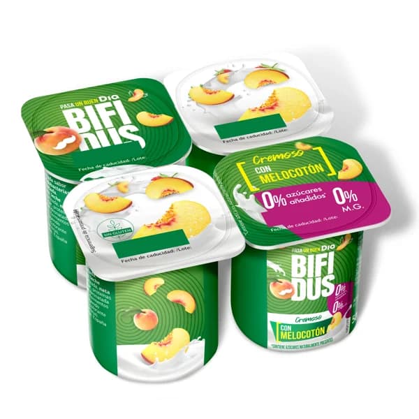 Cremoso desnatado con melocotón Bífidus Dia pack 4 x 125 g - 1 ud - Imagen del producto en Findit