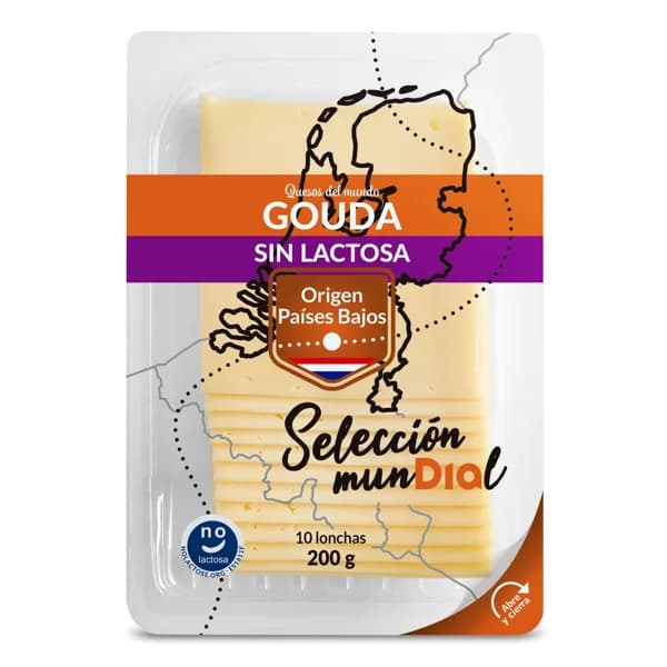 Queso gouda sin lactosa Selección Mundial de Dia sobre 200 g - 1 ud - Imagen del producto en Findit