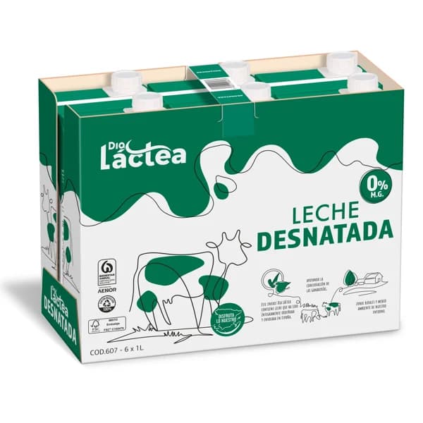 Leche desnatada Dia Láctea brik 6 x 1 l - 6 l - Imagen del producto en Findit