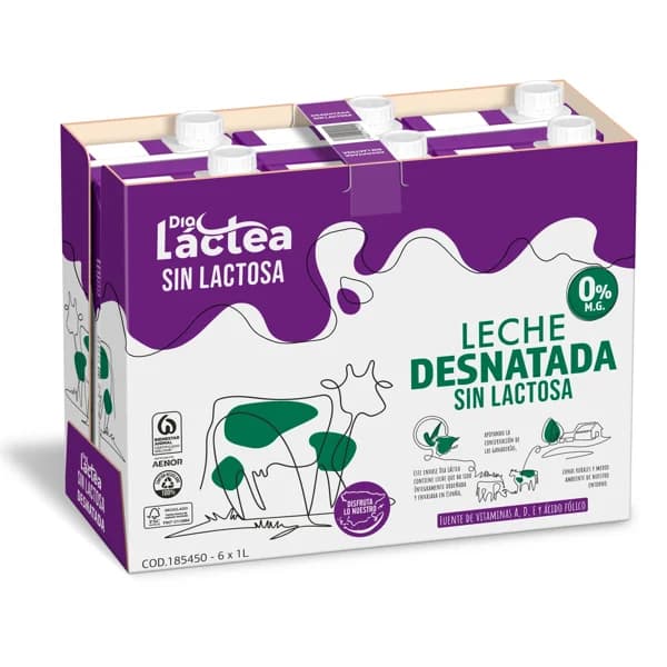 Leche desnatada sin lactosa Dia Láctea brik 6 x 1 l - 6 l - Imagen del producto en Findit