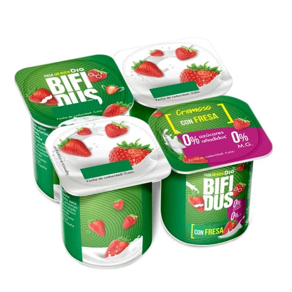Cremoso desnatado con fresa Bífidus Dia pack 4 x 125 g - 1 ud - Imagen del producto en Findit