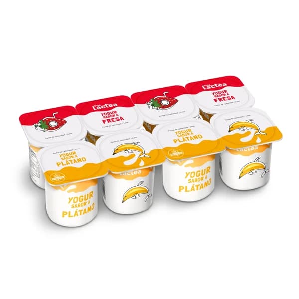 Yogur sabor fresa y plátano Dia Láctea pack 8 x 125 g - 1 kg - Imagen del producto en Findit