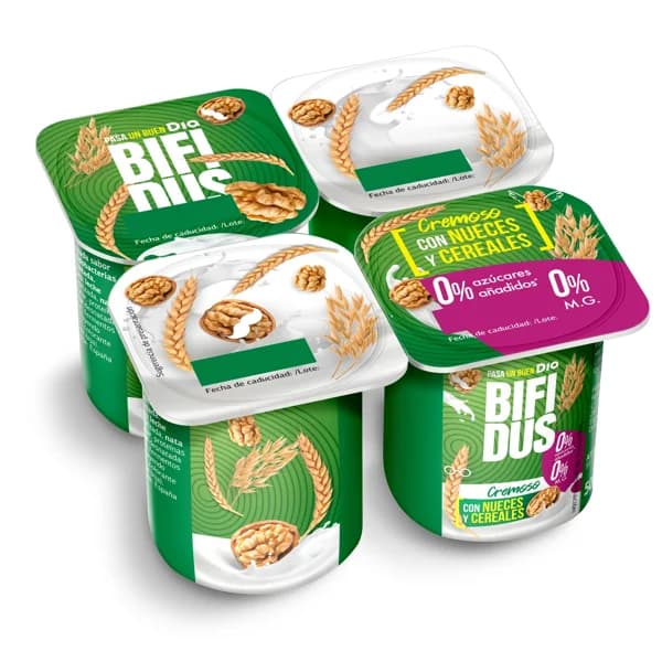 Cremoso desnatado con nueces y cereales Bífidus Dia pack 4 x 125 g - 1 ud - Imagen del producto en Findit