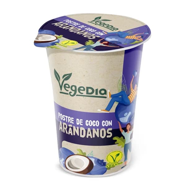 Postre vegetal de arándano con bebida de coco Vegedia vaso 150 g - 0.15 ud - Imagen del producto en Findit