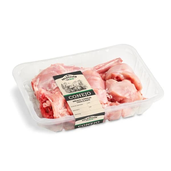 Medio conejo troceado Selección de Dia bandeja 650 g aprox. - 0.65 kg - Imagen del producto en Findit