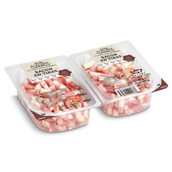 Bacon en tiras Nuestra Alacena de Dia bandeja 2 x 100 g - 0.2 kg - Imagen del producto en Findit