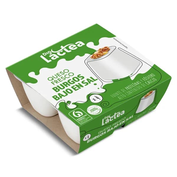 Queso fresco bajo en sal Dia Láctea tarrina 4 x 62.5 g - 0.25 ud - Imagen del producto en Findit
