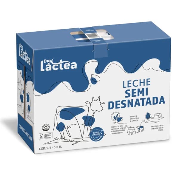 Leche semidesnatada Dia Láctea brik 6 x 1 l - 6 l - Imagen del producto en Findit