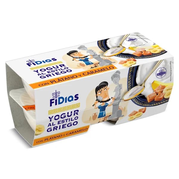 Yogur griego con plátano y caramelo Fidias de Dia pack 4 x 125 g - 0.5 ud - Imagen del producto en Findit